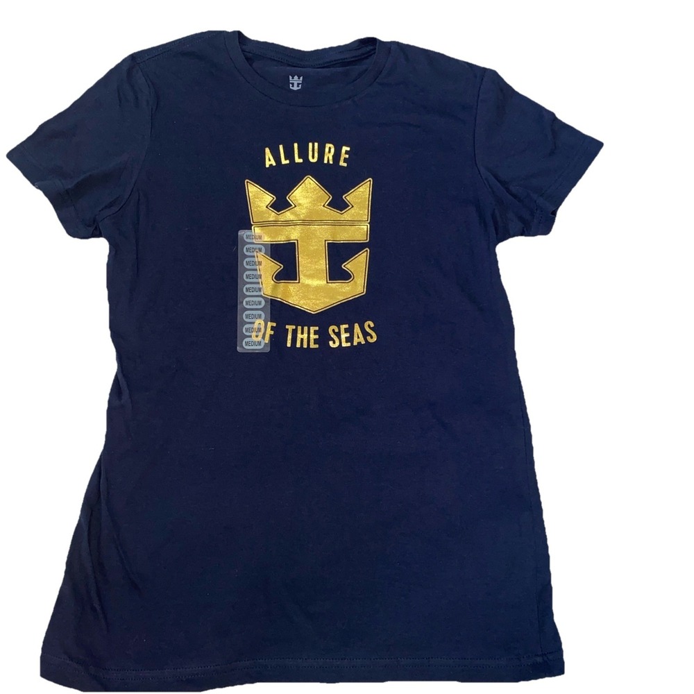 Quantum The Seas Women's Foil T-shirt Medium Allure Of The Seas Navy Blue Gold